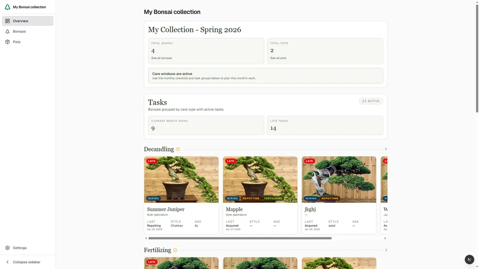 Bonsai Collection screenshot