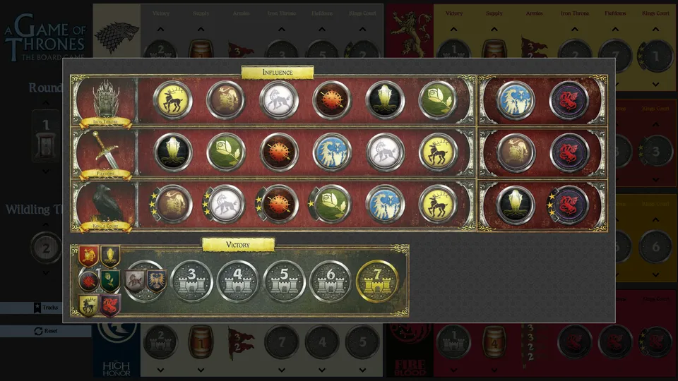 Game of Thrones Scoreboard, capture 2 sur 2